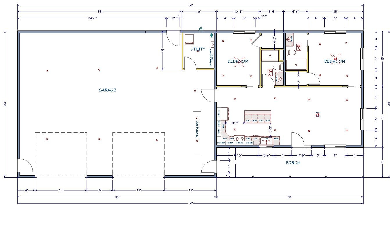 Shop-House barndominium floor plan